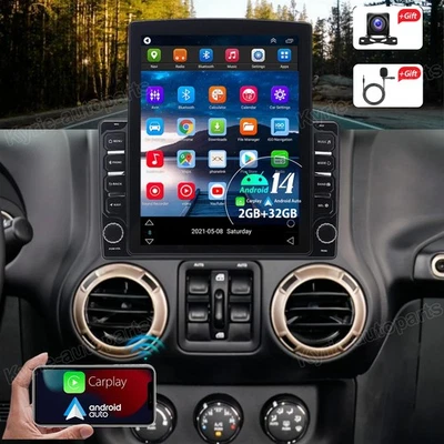 Radio de coche estéreo pantalla táctil Carplay GPS para Jeep Wrangler 2007-17 Android 14 Foto 1 de 4