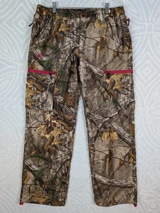 Realtree Camo Cargo Scent Control Hunting Pants Mens Sz L 36x32 Windproof Lined - Picture 1 of 20