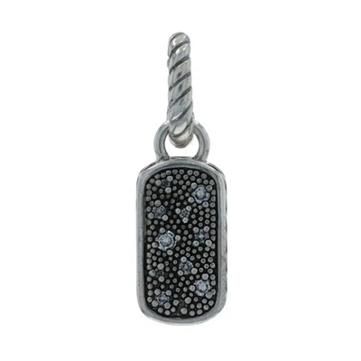 David Yurman Midnight Melange Mini Dog Tag Dia Enhancer Pendant Ster 925 .13ctw - Image 1 of 4
