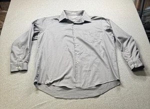Van Heusen Lux Satin Mens Dress Shirt Reg Fit 17.5 34/35 Gray Wrinkle Free - Picture 1 of 6