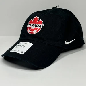 Nike Heritage 86 Dri-Fit Campus Cap Team Canada Soccer Club Black Adjustable Hat - Picture 1 of 11