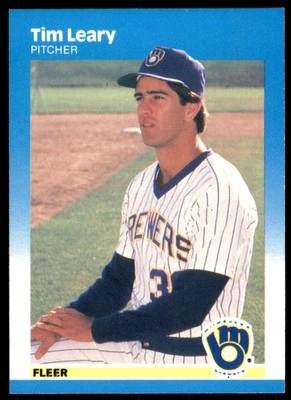 1987 Fleer Tim Leary Milwaukee Brewers #348 - Image 1 of 2