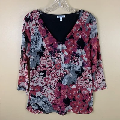 Top Croft Barrow Mujer Grande Colorido Floral Malla Forrado Manga 3/4 Boho Y2K Foto 1 de 4