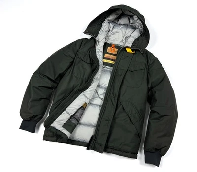 Auth Men's PARAJUMPERS Logo Green Down Puffer Hooded Casual Jacket Size S/M - Image 1 of 4