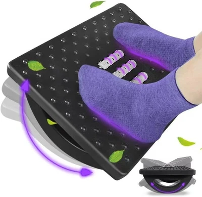 Foot Rest Stool Office Under Desk Footrest Massage Roller 6 Adjustable Height - image 1 of 4