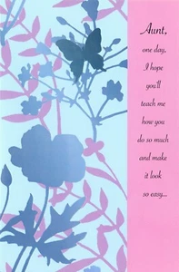 Tarjeta de CUMPLEAÑOS sincera PARA TÍA, Floral Butterly de American Greetings + ✉ - Imagen 1 de 5