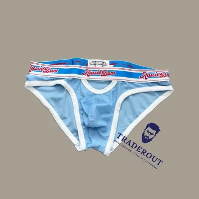 AussieBum Hombres Azul Cielo Azul Azúcar Malla Calzoncillo Deportivo Ropa Interior Talla S M XL Foto 1 de 4