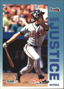 1992 Fleer Citgo The Performer Atlanta Braves Baseball Card #8 Dave Justice