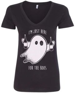 I'm Just Here For The Boos, camiseta V-Neck de las mujeres Halloween Drinking - Imagen 1 de 7
