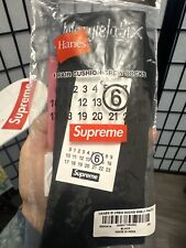 Supreme x MM6 Maison Margiela Hanes Crew Socks Black O/S SS24 (1 Pack)