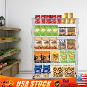 5 Tier Wire Grid Retail Display Shelf Merchandise Display Rack Stand w/4 Pulleys - Picture 1 of 18