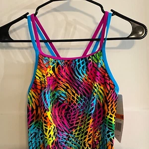 Speedo Girls One Piece Bathing Suit SwimSuit Dbl. Straps Cross Back Size 16 NWTS - Picture 1 of 4