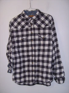 Jacks Girlfriend Size XL Black & White Snap Up Flannel Shirt - Picture 1 of 4