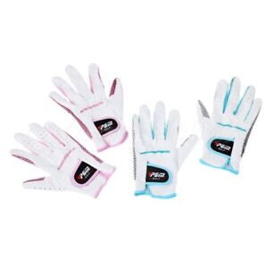 1pair Professional Use Leather Women Golf Gloves Anti Skid Gloves Breathable