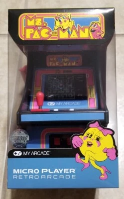 My Arcade Ms. Pac-Man Micro Player - Blue/Pink Retro Arcade - Image 1 of 4