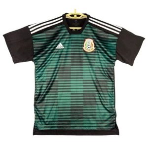 Adidas Mexiko Fußball Trikot Climalite gestreift schwarz grün Herren Größe M - Bild 1 von 7