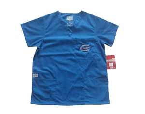 Royal Gel Scrubs Size XS 6891 Gators Embroidered Logo Blue 3 Pockets Scrub Top - Picture 1 of 7