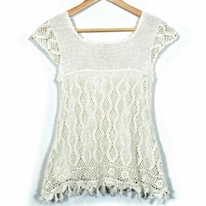 Matilda Jane Sz 8 You and Me Crochet Boho GRACE Top Girls Ivory Cream - Picture 1 of 5