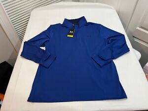 NWT $70.00 Under Armour Golf Mens Playoff 1/4 Zip Pullover Shirt Blue Size XL