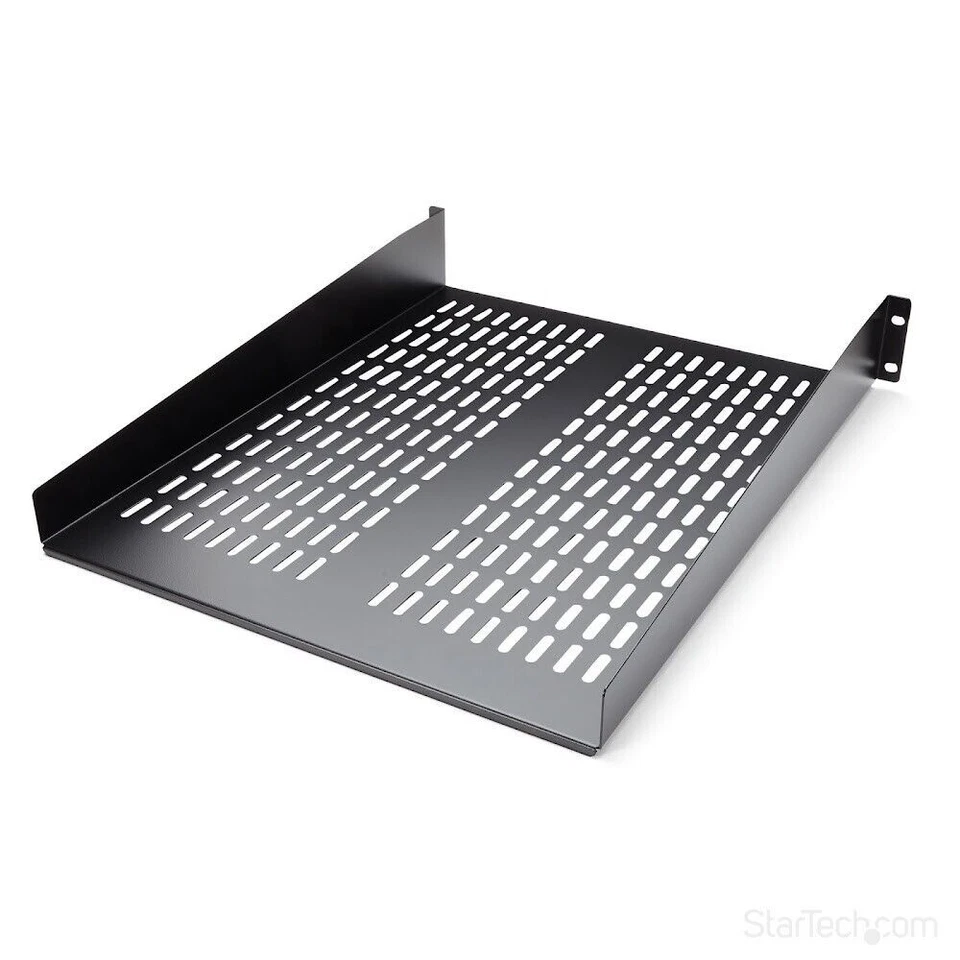 StarTech CABSHELF22V 2U 22in Vented Rack Mount Shelf - Fixed Server Rack Cabinet - Image 1 of 1