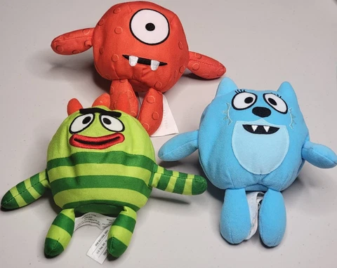 Lot of 3 Yo Gabba Gabba sing & shake Silly Heads Brobee Toodee Muno  - working Cover