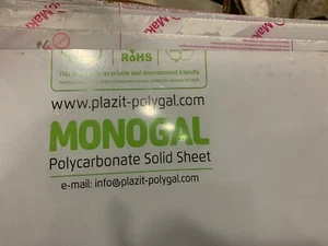  Clear Poly Carbonate Sheet. 1/4" inch Thick, 10 inches WIDE, 12 inches LONG! - Picture 1 of 1
