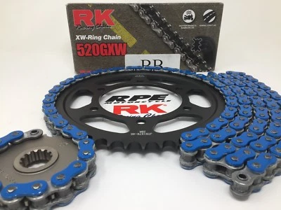 Blue 2010 Yamaha YZF-R1 LE RK GXW 520 17/44 Freeway Ratio Chain and Sprocket Kit - Image 1 of 4