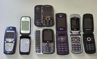 Vintage Cell Phones Lot LG-VX5600 LG-VN251S SCH-U460 Nokia 3595 Samsung SGH-C417 - Image 1 of 4