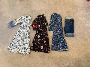 Lote De 4 Niñas Talla 6-7 Vestidos Florales Y Pantalones Cortos Jean Antiguo Azul Marino/Gimboree/Justicia - Imagen 1 de 22