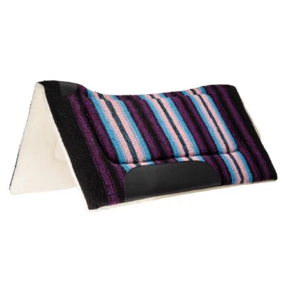 Weaver contoured purple/pink  Navajo w/  fleece Western saddle pad 32" X 32" - Image 1 of 3