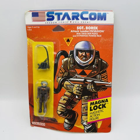 SGT. BOREK W/Card Starcom 1986 Coleco Vintage Action Figure Cover