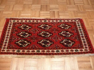2'2 X 4 Hand Knotted Antique Bokara Oriental Rug With Camel Hair G1963 - Picture 1 of 6