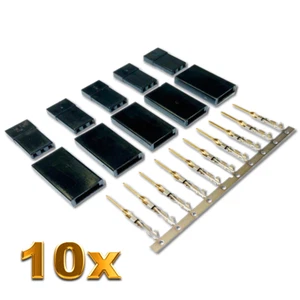 ✅ 10 Stück Male Servo Stecker Vergoldet JR Graupner Futaba kompatibel Crimp Pins - Bild 1 von 6