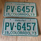 1973 Colorful Colorado license plates matched set PV-6457