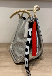 Proenza Schouler Silver Distressed Leather Shoulder Bag Size L - Picture 1 of 7