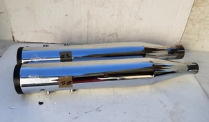 Harley RC Components 17-UP Touring FL RCX 4.5" Chrome Mufflers w/ Black Torx Tip - Picture 1 of 13
