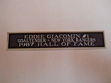 Eddie Giacomin Hockey Card New York Rangers Display Case Nameplate 1.5" X 8"