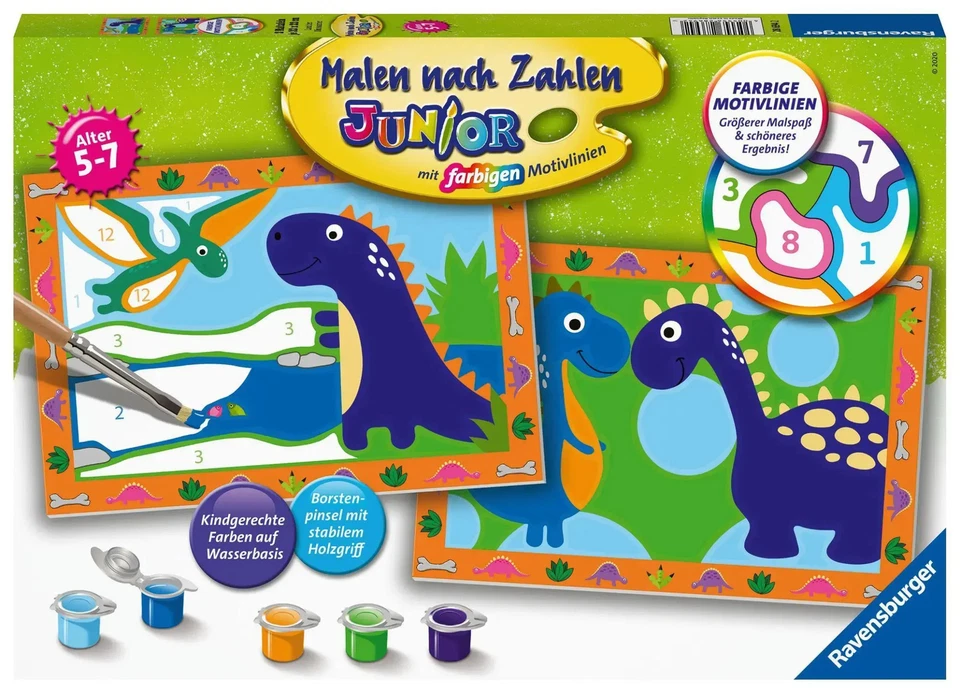 Ravensburger Malen nach Zahlen 28694 - Land der Dinosaurier - Kinder 5-7 Jahren - Bild 1 von 3