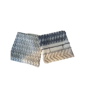 2 Crate&Barrel Cream/Black Textured Large Throw Pillow Covers 20x20 - Picture 1 of 8