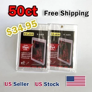 50 Pack Magnetic Trading Sports Card Holders 35pt One-Touch Hard UV Protection - Picture 1 of 7