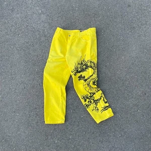 Vintage Dickies Custom Yellow Dragon Hose 38x32 - Graphic Bleach Wash Y2K - Bild 1 von 19