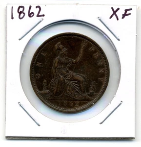 Gran Bretaña. Un centavo. Marrón extra fino 1862 - Imagen 1 de 2