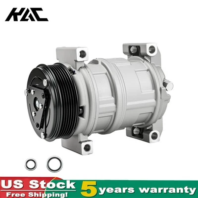 ‎Air Conditioner Compressor w/ Clutch For 2003-2010 GMC Sierra 2500 HD 6.6L Foto 1 de 4