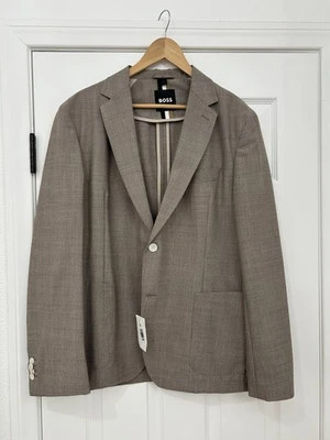 NWT $645 Hugo Boss Men’s Hanry Super 100 Unstructured Tan Sport Coat Blazer 42R - Image 1 of 4