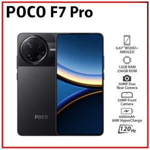 Xiaomi POCO F7 Pro 5G 12GB+256GB BLACK Dual SIM Unlocked Android Mobile Phone - Picture 1 of 6
