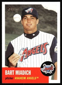 2002 Topps Heritage Bart Miadich    #196 Anaheim Angels - Picture 1 of 2