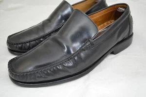 Zapatos de vestir sin cordones de cuero negro COACH para hombre talla 9 D ITALIA - Imagen 1 de 9