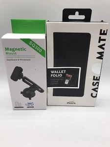 Case Mate Wallet FolioGenuine Leather Case for iPhone XR & Magnetic Mount - Picture 1 of 12