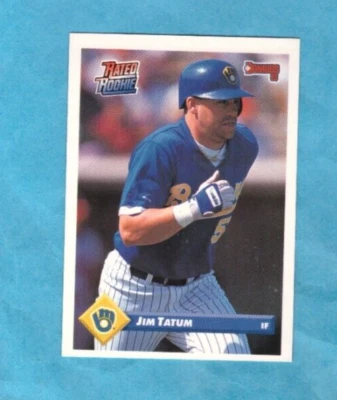 1993 Donruss Baseball card #341 Jim Tatum Brewers Rated Rookie - Image 1 of 2