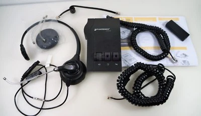 Plantronics H251 Black Headset & M12 Vista Headset Amplifier W Accessories - Image 1 of 4
